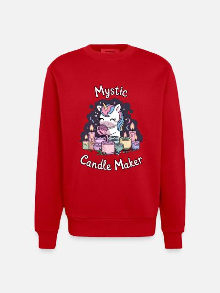 Mystic Candle Maker. - Heavyweight Oversized Organic Crew Neck Made in EU - red