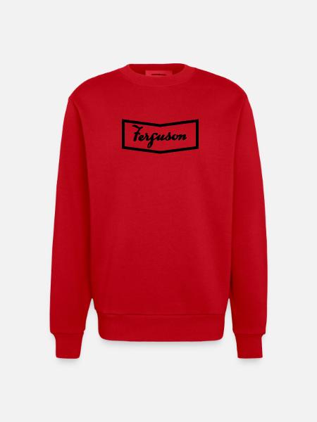 Ferguson TE20 hood logo - Heavyweight Oversized Organic Crew Neck Made in EU - red