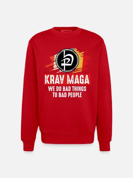 Krav Maga - Heavyweight Oversized Organic Crew Neck Made in EU - red