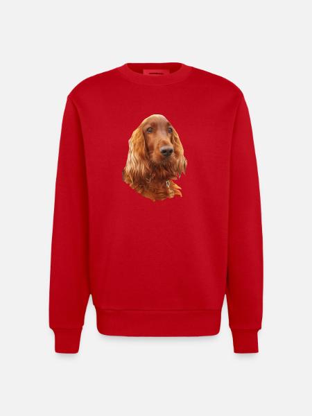 Irish Setter Red - Heavyweight Oversized Organic Crew Neck Made in EU - Rot