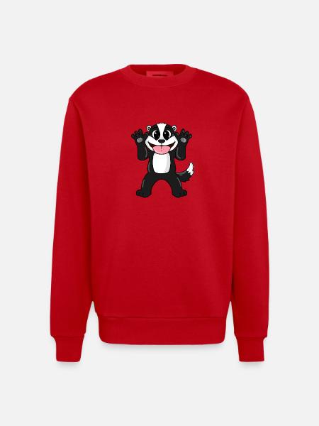 Badger - Heavyweight Oversized Organic Crew Neck Made in EU - red