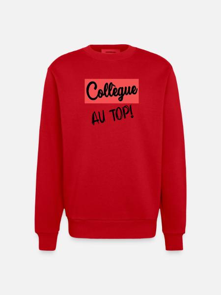 COLLEAGUE. START. RETIREMENT - Heavyweight Oversized Organic Crew Neck Made in EU - red