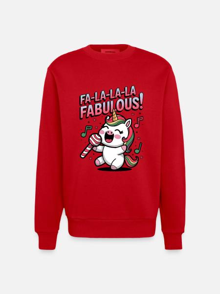 Fa-la-la-la Fabulous! - Heavyweight Oversized Organic Crew Neck Made in EU - red
