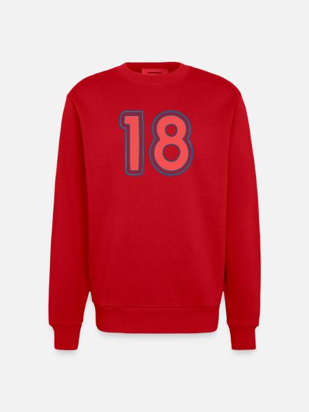 18. 18 YEARS OLD - Heavyweight Oversized Organic Crew Neck Made in EU - red
