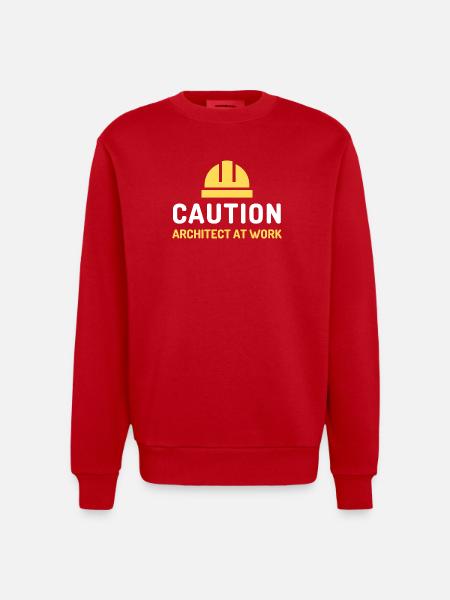 architect at work - Heavyweight Oversized Organic Crew Neck Made in EU - red