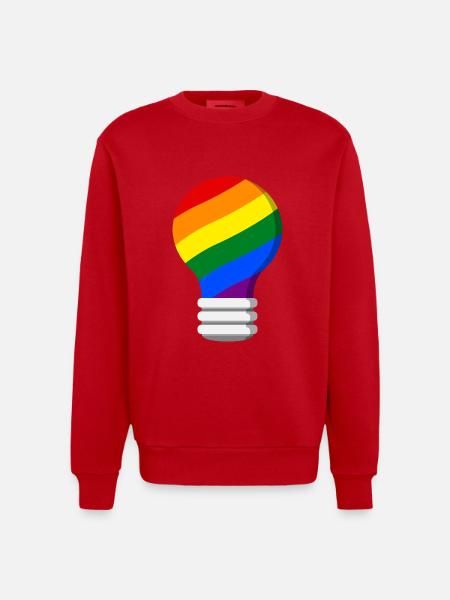 Gay Pride - Heavyweight Oversized Organic Crew Neck Made in EU - red