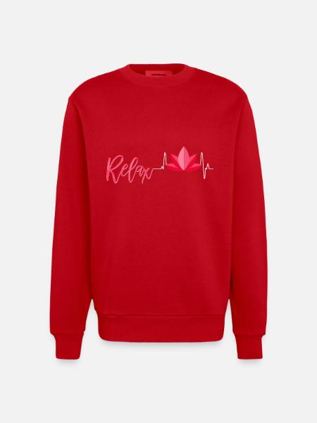 massage - Heavyweight Oversized Organic Crew Neck Made in EU - red