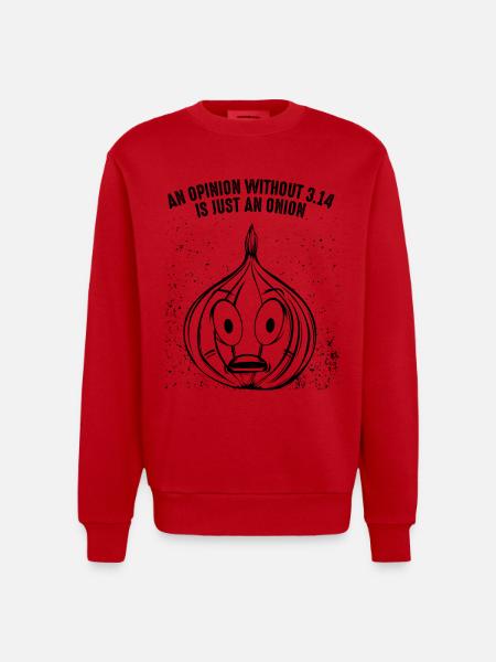 Math Pi onion - Heavyweight Oversized Organic Crew Neck Made in EU - red