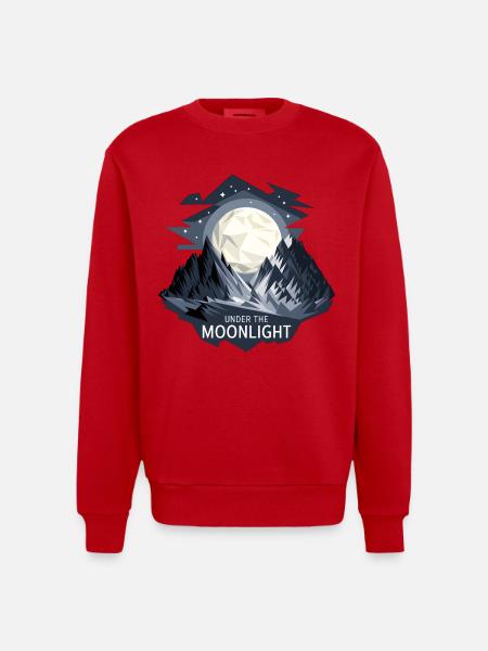 Under The Moonlight - Heavyweight Oversized Organic Crew Neck Made in EU - red