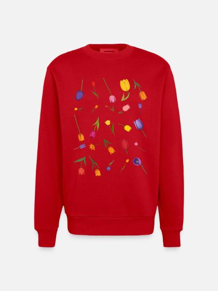 Fleur - Sweat bio épais oversize fabriqué en UE - rouge