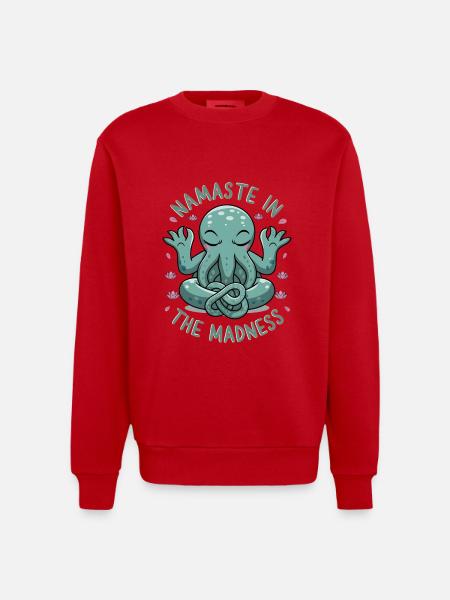 Namaste In The Madness - Heavyweight Oversized Organic Crew Neck Made in EU - red