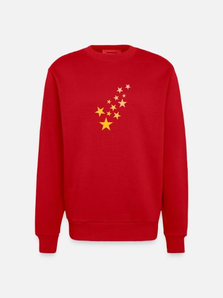 Star asterisk pattern starry sky - Heavyweight Oversized Organic Crew Neck Made in EU - red