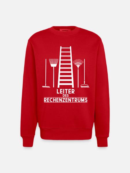 LEITER OF THE DATA CENTRE - Heavyweight Oversized Organic Crew Neck Made in EU - red