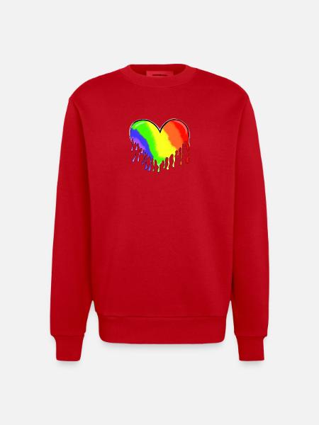 Heart - Heavyweight Oversized Organic Crew Neck Made in EU - red