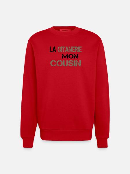 La gitanerie mon cousin - Sweat bio épais oversize fabriqué en UE - rouge