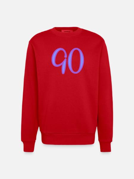 90 - Heavyweight Oversized Organic Crew Neck Made in EU - red