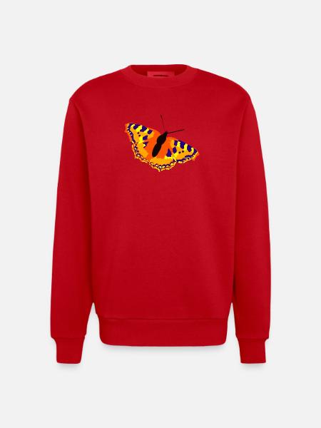 butterfly - Heavyweight Oversized Organic Crew Neck Made in EU - red