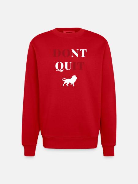 don't quit lion heart - Heavyweight Oversized Organic Crew Neck Made in EU - red