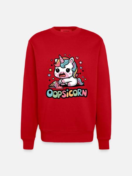 Oopsicorn - Sweat bio épais oversize fabriqué en UE - rouge