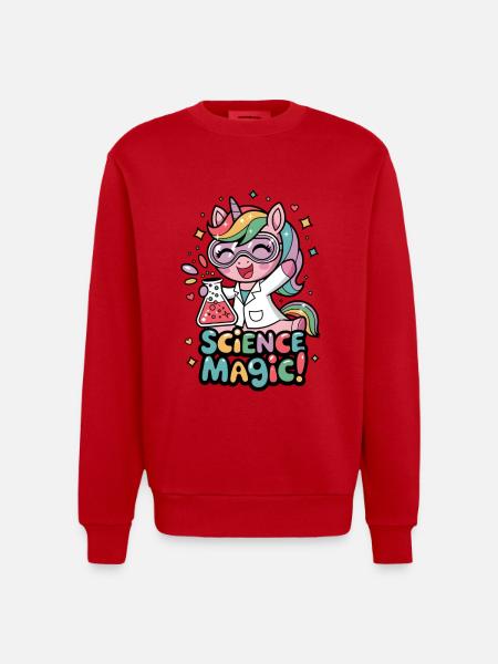 Science Magic! - Heavyweight Oversized Organic Crew Neck Made in EU - red