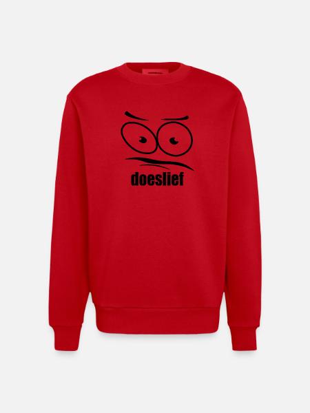 doeslief flehende Augen mit Fragezeichen-Blick - Heavyweight Oversized Organic Crew Neck Made in EU - Rot