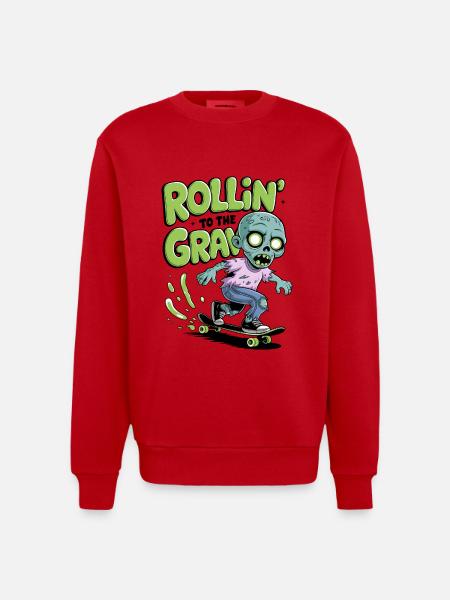 Rollin zum Grab - Heavyweight Oversized Organic Crew Neck Made in EU - Rot