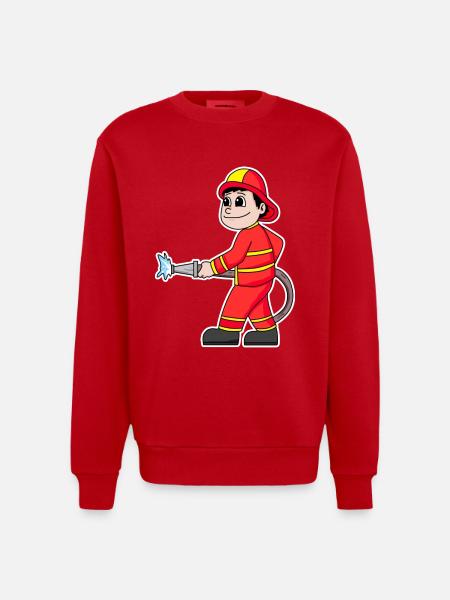Firefighter - Heavyweight Oversized Organic Crew Neck Made in EU - red