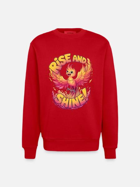Raus aus den Federn - Heavyweight Oversized Organic Crew Neck Made in EU - Rot
