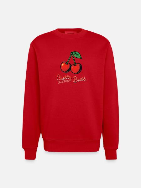 Kirsch-Mädchen - Heavyweight Oversized Organic Crew Neck Made in EU - Rot