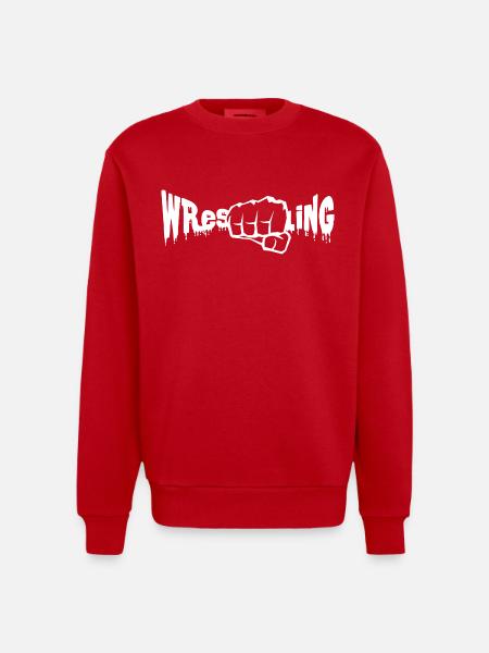 Wrestling - Heavyweight Oversized Organic Crew Neck Made in EU - red