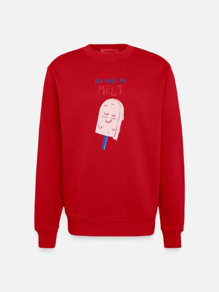 you make me melt icecream - Heavyweight Oversized Organic Crew Neck Made in EU - red