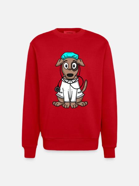 Dog Doctor - Heavyweight Oversized Organic Crew Neck Made in EU - red