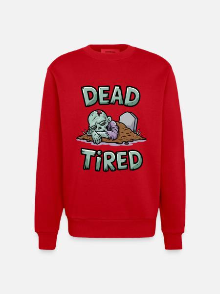 Dead Tired - Heavyweight Oversized Organic Crew Neck Made in EU - red