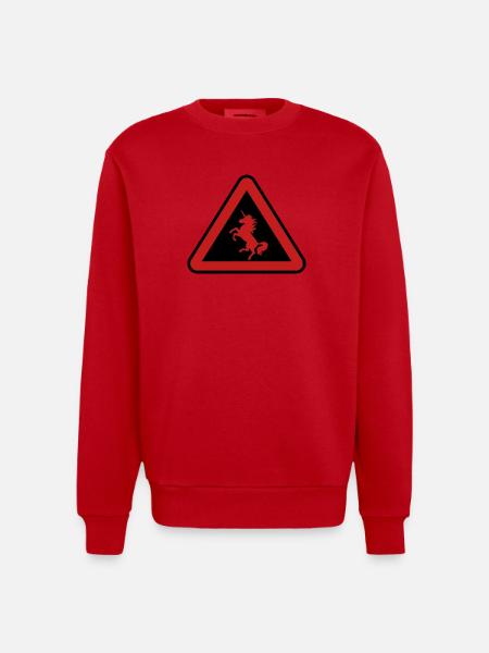 Achtung Einhorn, Gefahr - Heavyweight Oversized Organic Crew Neck Made in EU - Rot