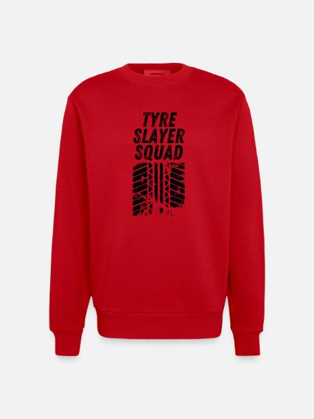Tyre Slayer Squad - Heavyweight Oversized Organic Crew Neck Made in EU - red