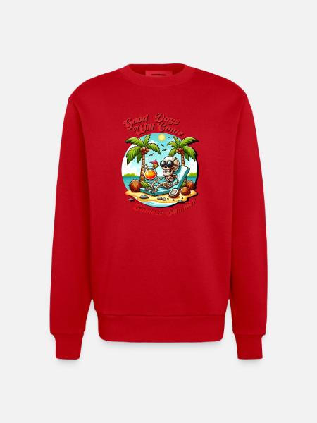Summer good days - Heavyweight Oversized Organic Crew Neck Made in EU - red