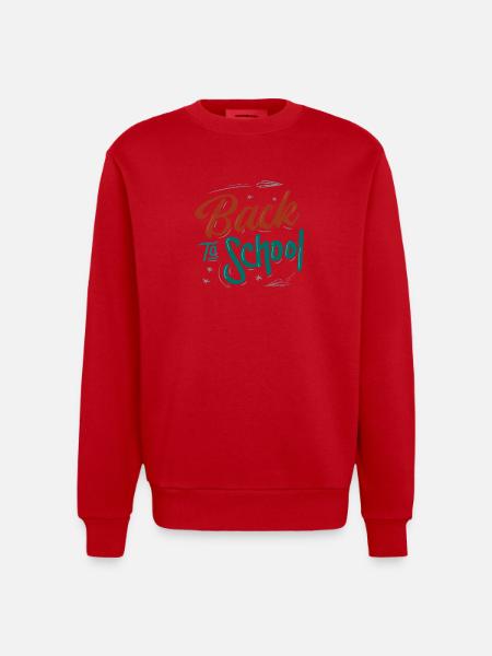 Back to school - Heavyweight Oversized Organic Crew Neck Made in EU - red