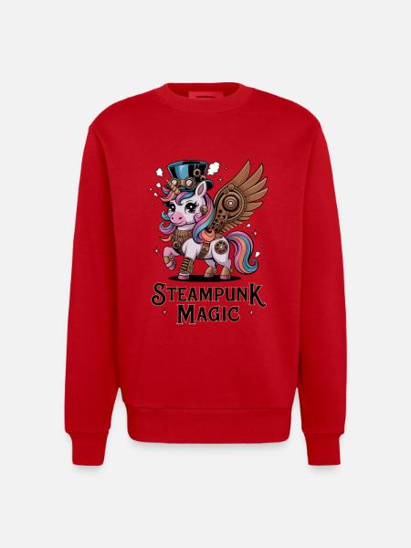Steampunk-Magie - Heavyweight Oversized Organic Crew Neck Made in EU - Rot