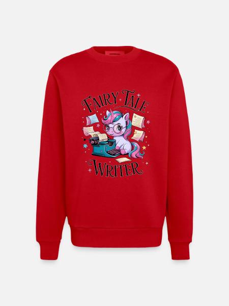 Fairy Tale Writer - Heavyweight Oversized Organic Crew Neck Made in EU - red