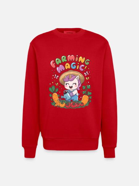 Farming Magic! - Heavyweight Oversized Organic Crew Neck Made in EU - red