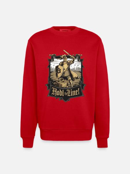 Hodl The Line! - Heavyweight Oversized Organic Crew Neck Made in EU - red
