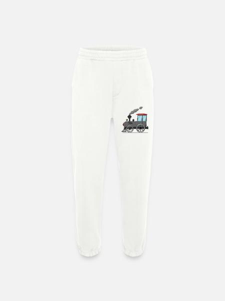 Children's train railway grey - Heavyweight Jogging Pants - made by SPREAD - OFF WHITE