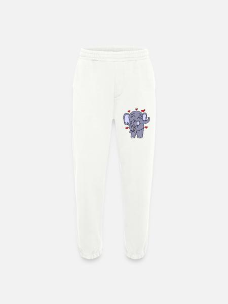 Elephant family cute - Heavyweight Jogging Pants - made by SPREAD - OFF WHITE