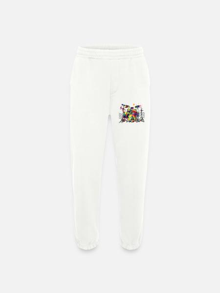 Geometrisch Neon-Drumset - Heavyweight Jogginghose - made by SPREAD  - OFF WHITE