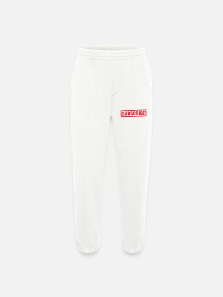 subscribe grunge stamp - Heavyweight Jogging Pants - made by SPREAD  - OFF WHITE