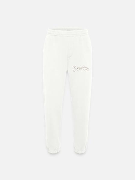 Berlin German Capital lettering - Heavyweight Jogging Pants - made by SPREAD  - OFF WHITE
