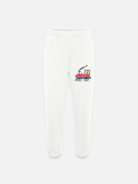 Children's train railway pink - Heavyweight Jogging Pants - made by SPREAD - OFF WHITE
