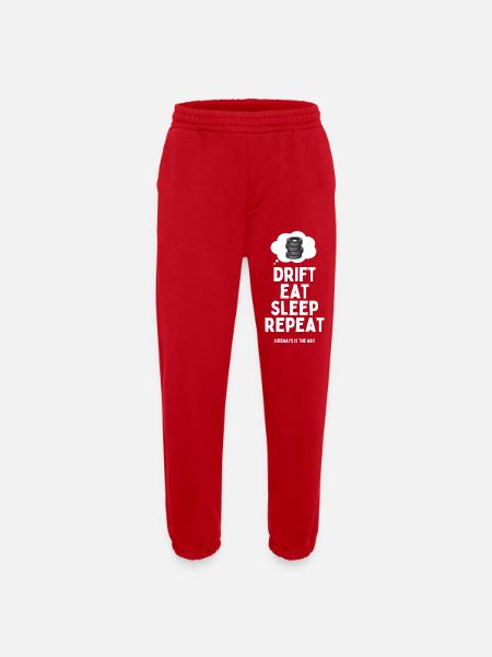 Drift Eat Sleep Repeat - Heavyweight Jogging Pants - made by SPREAD - red