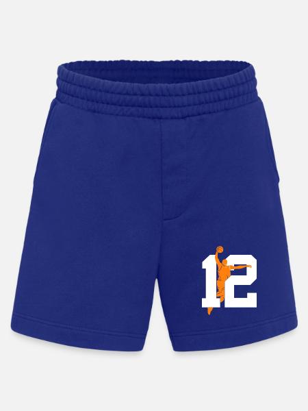 NUMMER 12 BASKETBAL 12E VERJAARDAG - Heavyweight organic shorts made in EU - Iconic Blue