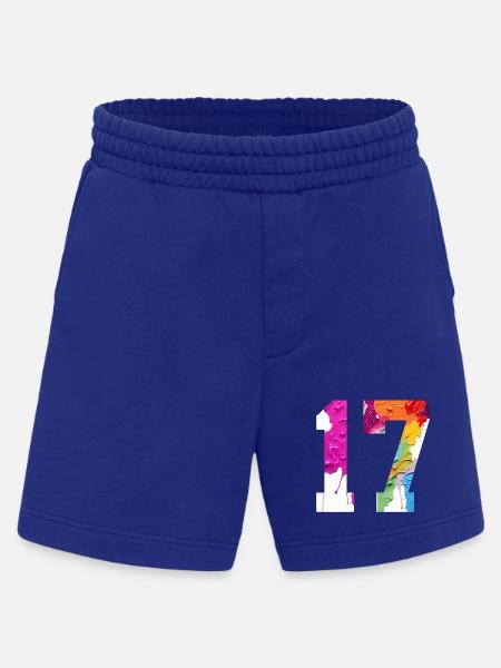 FARBIG NUMMER 17 BUNT 17. GEBURTSTAG - Heavyweight Shorts - made by SPREAD  - Iconic Blue